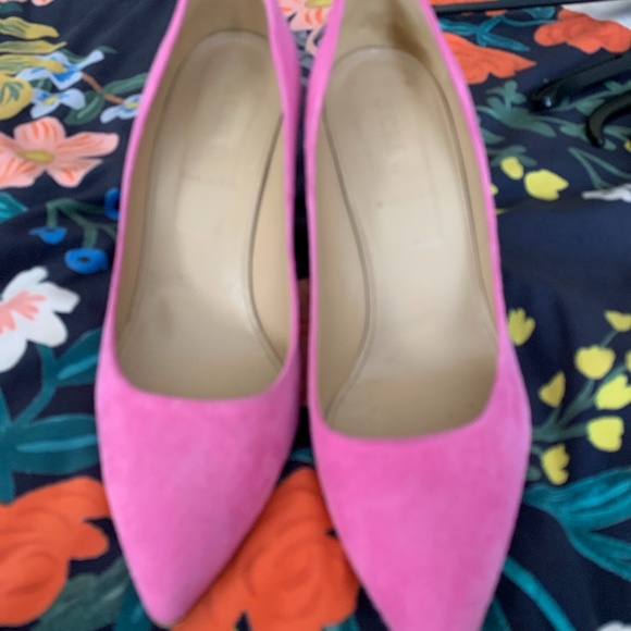 J crew nade in Italy pink suede shoes . Worn only twice! - Picture 1 of 4